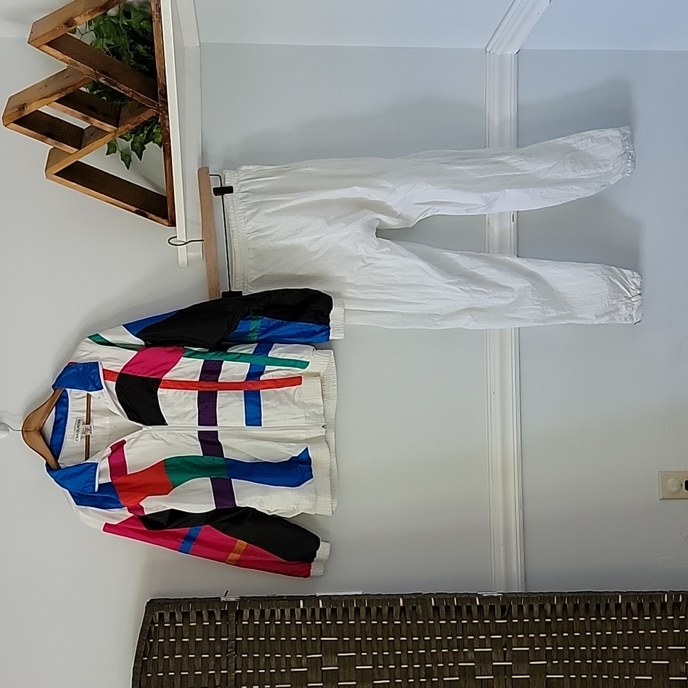 Vintage 80s 90s color block windbreaker track suit